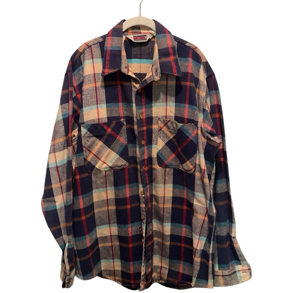 BIG MAC DISTRESSED Vintage 80’ Heavy Flannel Mens Shirt